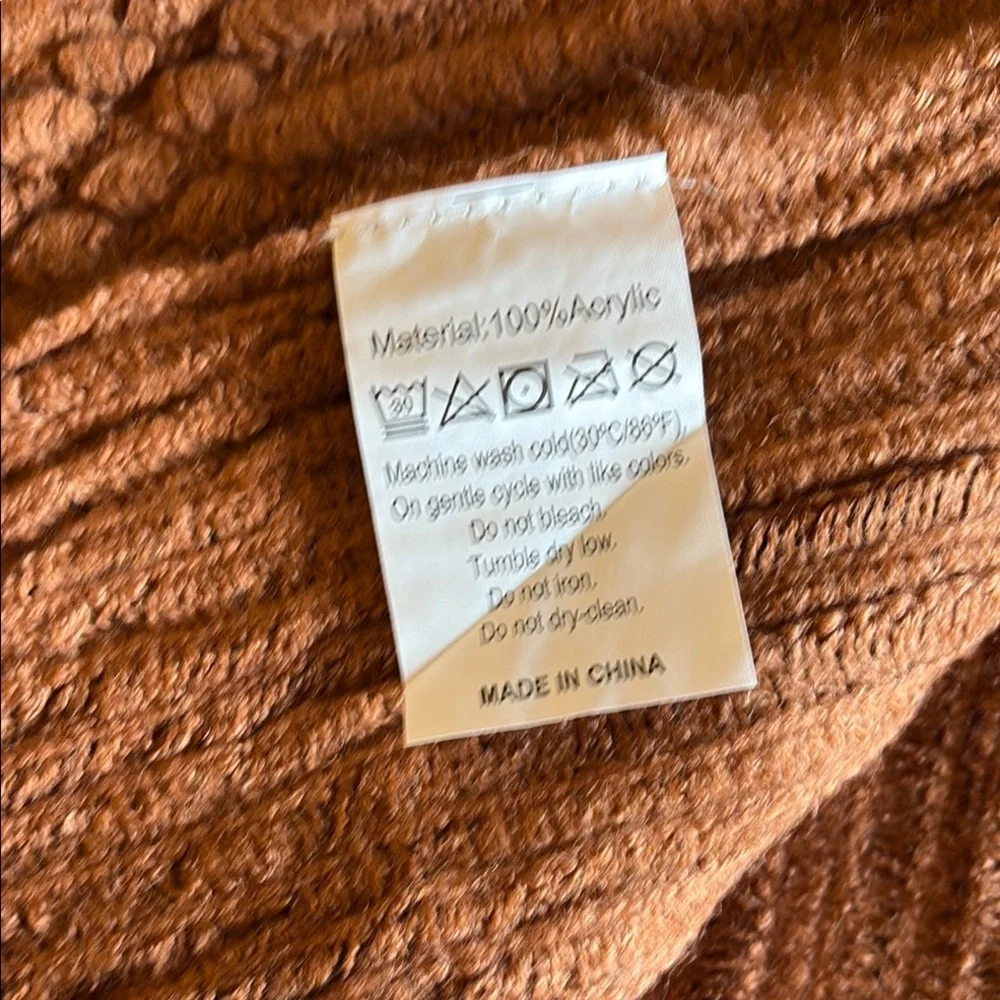 Cozy Orange Brown Knit Throw